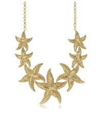 Roberto Cavalli - Metallic Sea Life Gold Tone Metal Star Fish Necklace W/Crystals - Lyst