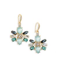 ABS By Allen Schwartz | Metallic Color Reaction Jeweled Cluster Drop Earrings | Lyst
