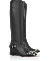 christian louboutin boots studded