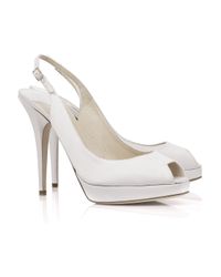 white satin slingback