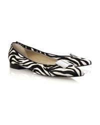 Michael Kors Zebra-print Ballerina Flats - Lyst