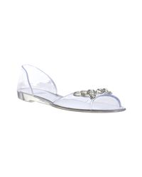 rhinestone peep toe flats