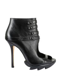 Camilla Skovgaard | Black 115mm Calfskin Open Toe Button Up Boots | Lyst