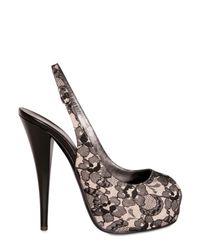 Giuseppe Zanotti | Natural Lace Silk Peep-toe Slingbacks | Lyst