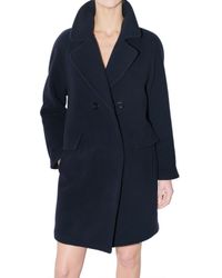See By Chloé | Blue Felted Wool Coat | Lyst