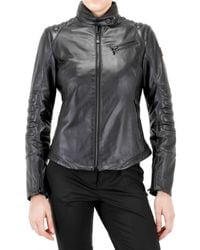 Tru Trussardi | Black Rain Stop Leather Jacket | Lyst