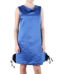 Saint Laurent | Blue Cashmere Duchesse Dress | Lyst