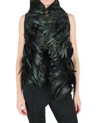 Ann Demeulemeester | Black Red Rooster Feather Vest | Lyst