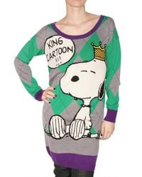 JC de Castelbajac | Green Snoopy Knit Sweater | Lyst