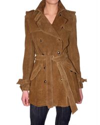 Les Soeurs | Brown Suede Trench Coat | Lyst