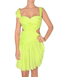 Matthew Williamson | Yellow Draped Panel Chiffon Dress | Lyst