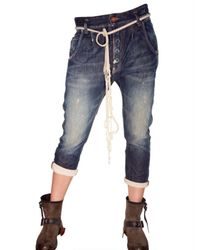 Novemb3r | Blue Cropped Denim Jeans | Lyst