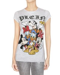Philipp Plein | Gray Crystal Disney Family Jersey T-shirt | Lyst