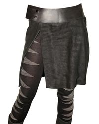 Rick Owens | Black Blistered and Destroyed Leather Skirt | Lyst