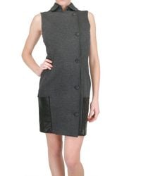 Space | Gray Leather Patch Pocket Dress | Lyst
