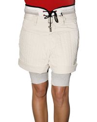 DSquared² | Natural Cotton Twill and Jersey Rugby Shorts | Lyst