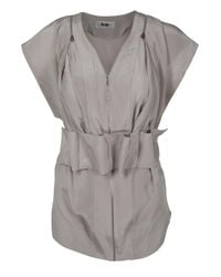 Acne Studios | Brown Titania Crepe Belted Top | Lyst