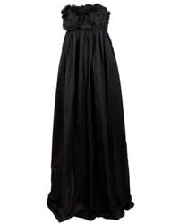 Collette Dinnigan | Black Strapless Taffeta Gown | Lyst