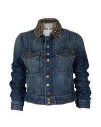 Current/Elliott | Blue Studded Jacket | Lyst