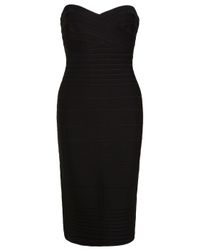 Hervé Léger | Black Strapless Bandage Dress | Lyst