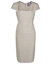 Hervé Léger | White Square-neck Bandage Dress | Lyst