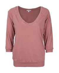 James Perse | Pink Oversized Sweatshirt Top | Lyst