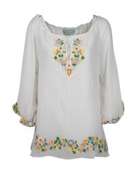 Leaves Of Grass | Multicolor Chelsea Draw String Embroidered Top | Lyst