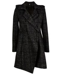 Markus Lupfer | Gray Asymmetric Twill Tartan Coat | Lyst