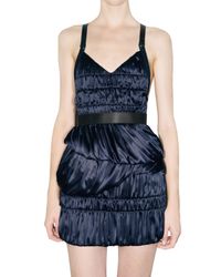 Burberry Prorsum | Blue Stretch Satin Dress | Lyst