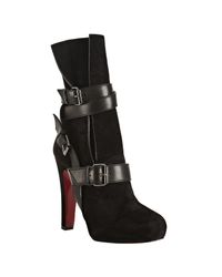 Christian Louboutin | Black Guerriere 120 Suede Ankle Boots | Lyst