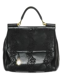 Dolce & Gabbana | Black Lace and Nappa Top Handle | Lyst
