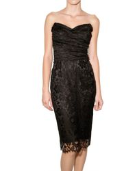 Dolce & Gabbana | Black Lace Bustier Dress | Lyst