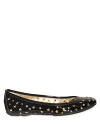 Jimmy Choo | Black Patent Star and Studded Ballerina Flats | Lyst