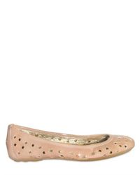 Jimmy Choo | Natural Wand Cutout Patent Leather Ballet Flats | Lyst