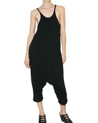 Rick Owens | Black Pleated Jersey Jumpsuit | Lyst