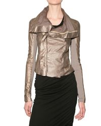 Rick Owens | Metallic Biker Jacket | Lyst