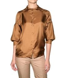 Viktor & Rolf | Brown Silk Twill Shirt | Lyst
