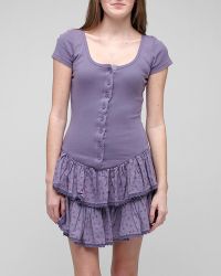 Betsey Johnson | Purple Mini Rosebud Print Dress | Lyst