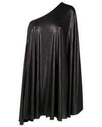 Halston | Metallic Draped One Shoulder Dress | Lyst