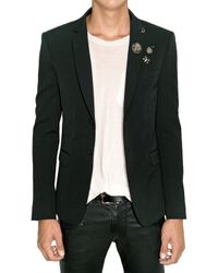 Balmain | Black Stretch Wool Metal Pin Jacket for Men | Lyst