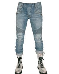 Balmain | Blue Regular Fit Biker Jeans for Men | Lyst