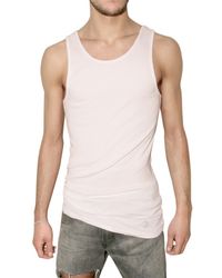 Balmain | White Miniribbed Jersey Tank Top for Men | Lyst
