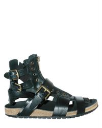 Burberry Prorsum | Black Ankle Straps with Brass Rivets Sandals for Men | Lyst