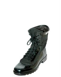 Burberry Prorsum | Black Rubber Canvas Military Lace-up Boots for Men | Lyst