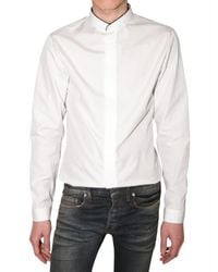 Dior Homme | White Contrasting Collar Poplin Shirt for Men | Lyst