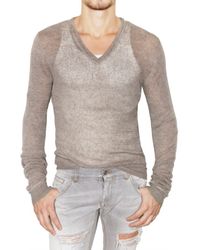 Dolce & Gabbana | Natural Transparent Ribbed Knit Linen Sweater for Men | Lyst