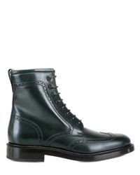Ferragamo | Green Brogue Lace-up Low Boots for Men | Lyst