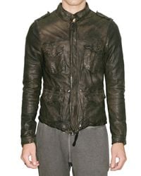 Giorgio Brato | Green Lambskin Short Sahariana Leather Jacket for Men | Lyst