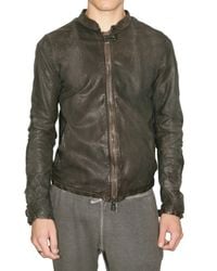 Giorgio Brato | Green Vegetal Lambskin Biker Leather Jacket for Men | Lyst