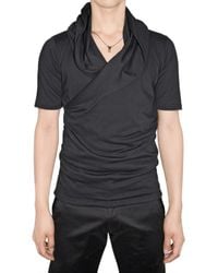 Kiryuyrik | Black Drape Collar Heavy Jersey T-shirt for Men | Lyst